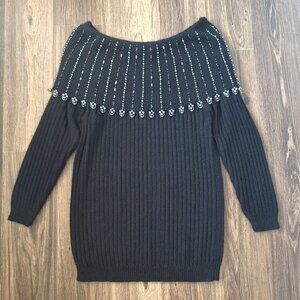 💙 Preston & York Silk Wool Blend Sweater Size M/L Stretch Soft Preppy Fall